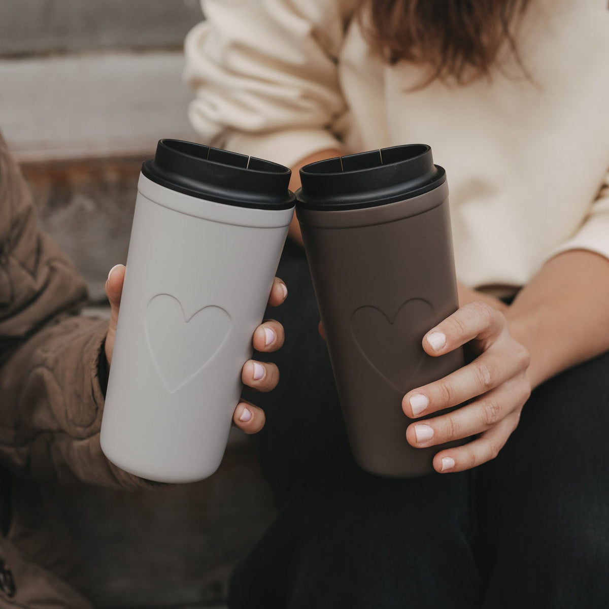 To go Becher Herz - braun