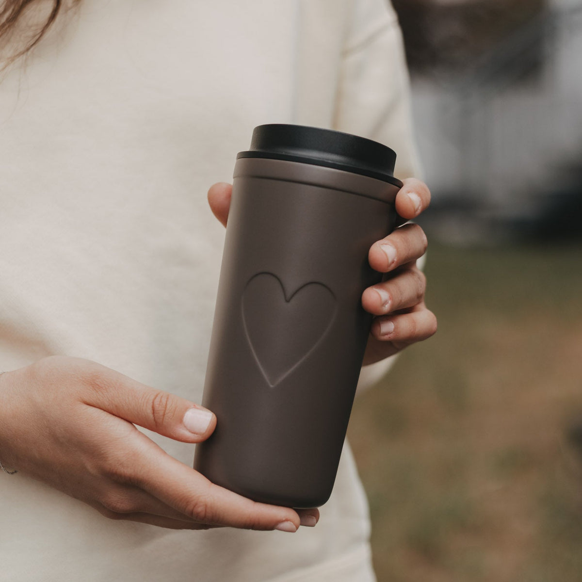 To go Becher Herz - braun