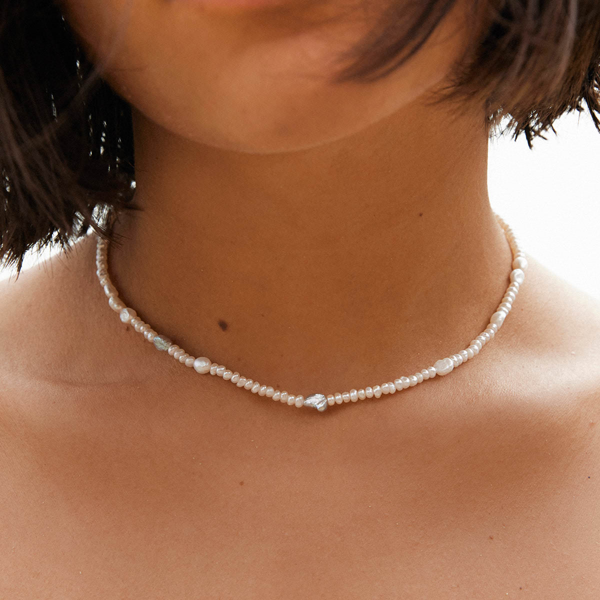 Choker Oia mit Perlen