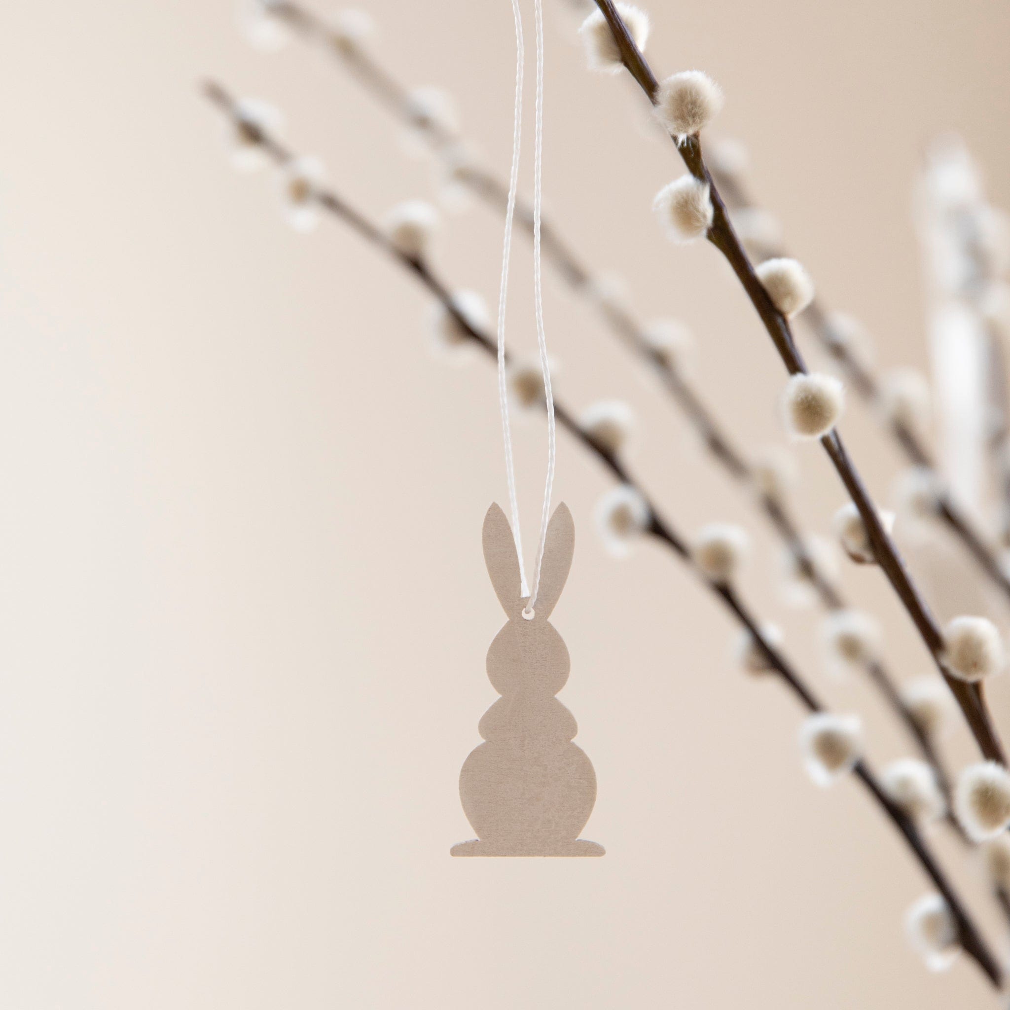 Holzanhänger Hase Hugo - weiß