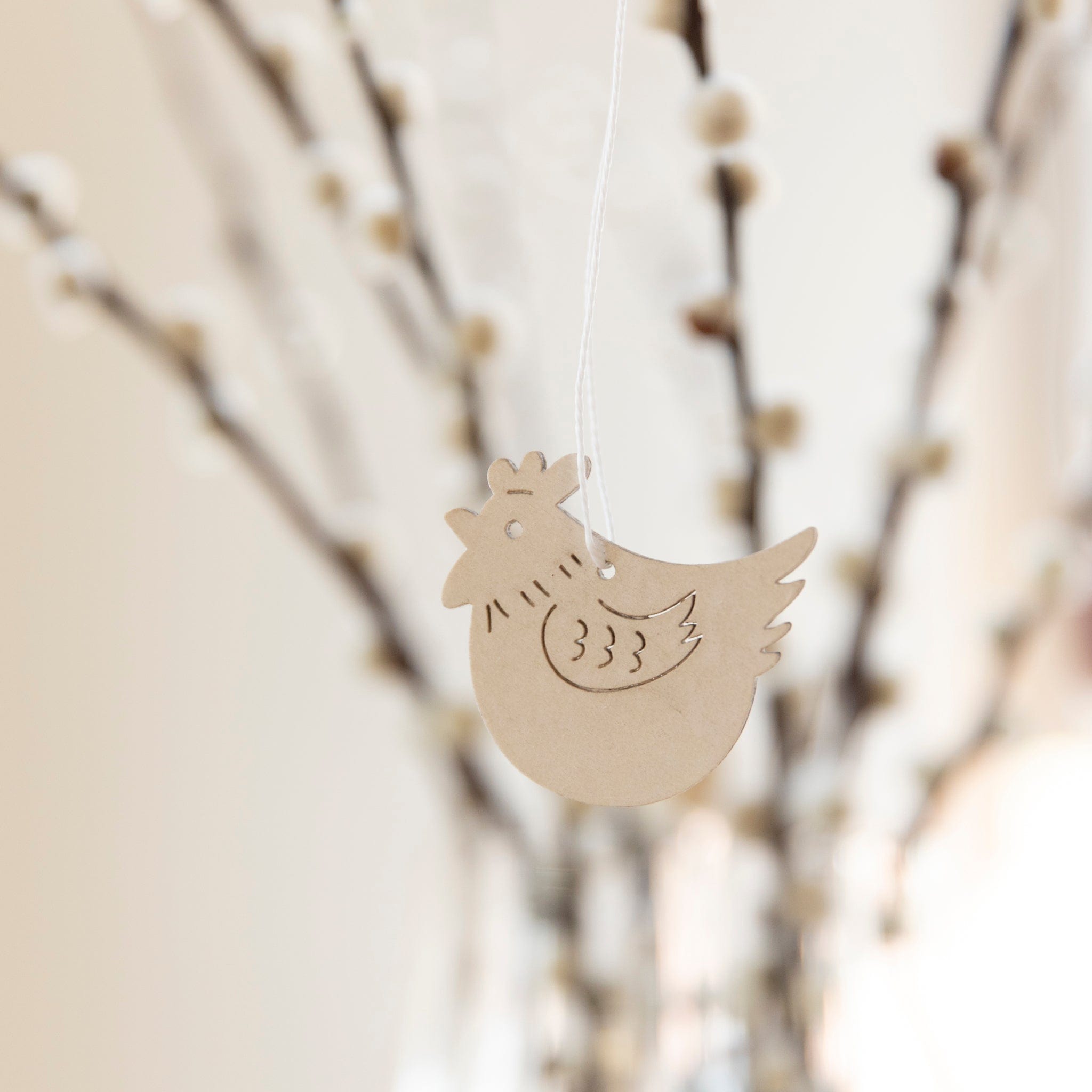 Holzanhänger Huhn Edith - weiß