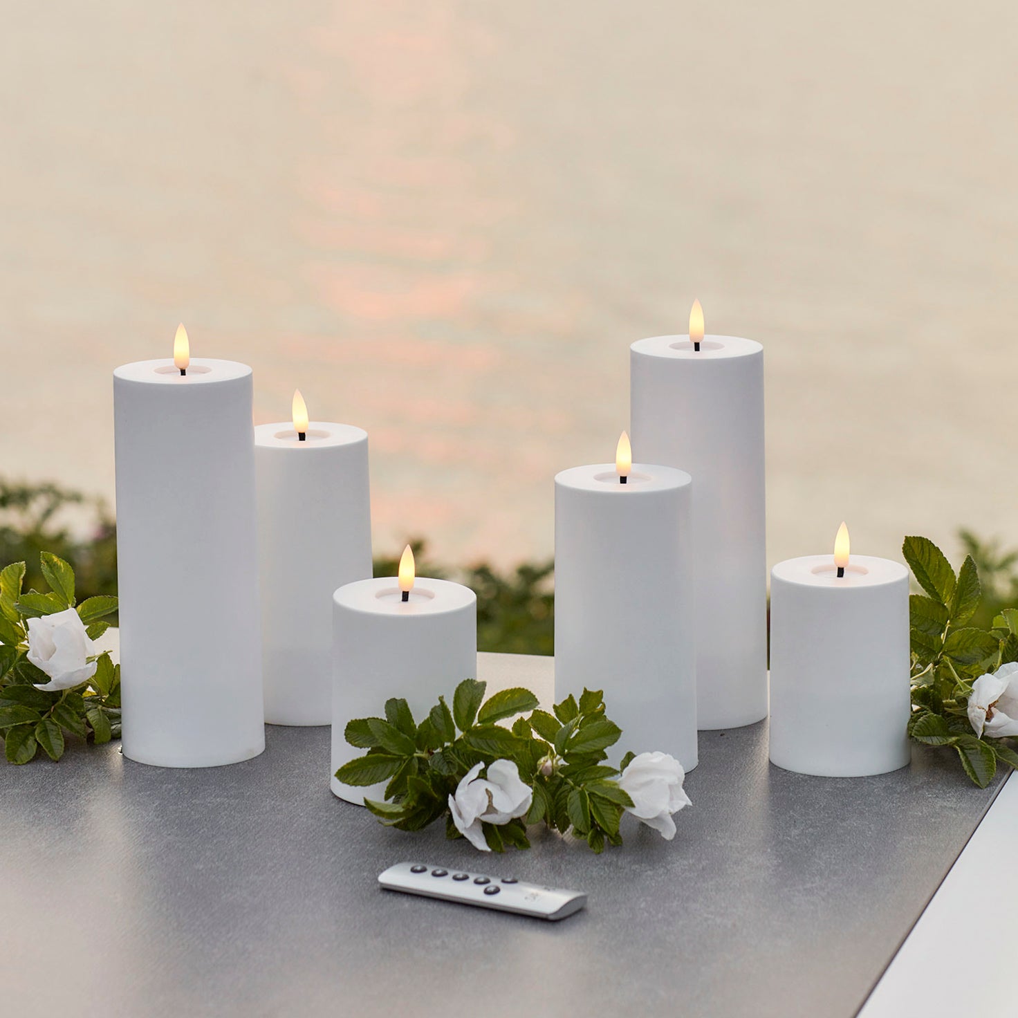 Outdoor Solar LED Kerzen 3er Set Sille - weiß