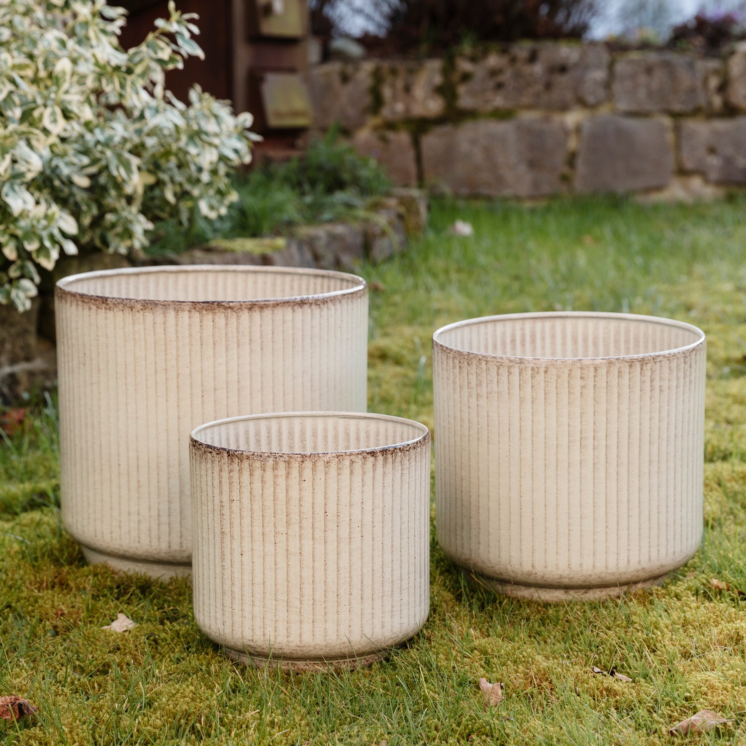 Pflanztopf Jord Stripe - beige