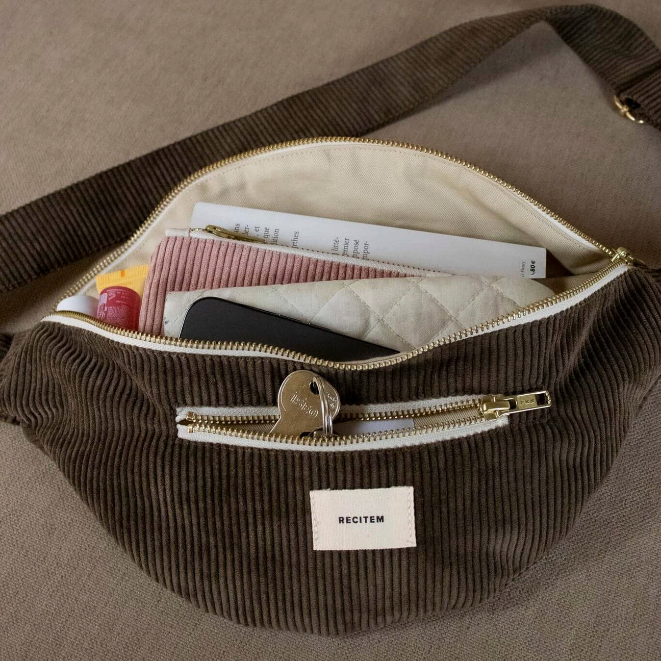 Hugo Bauchtasche - dunkelbraun uni