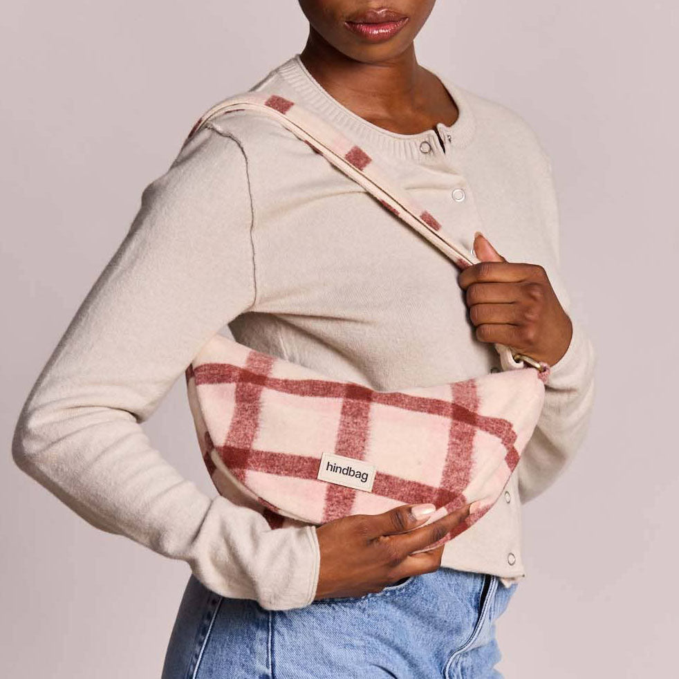 Andrea Umhängetasche - Tartan rosa rot
