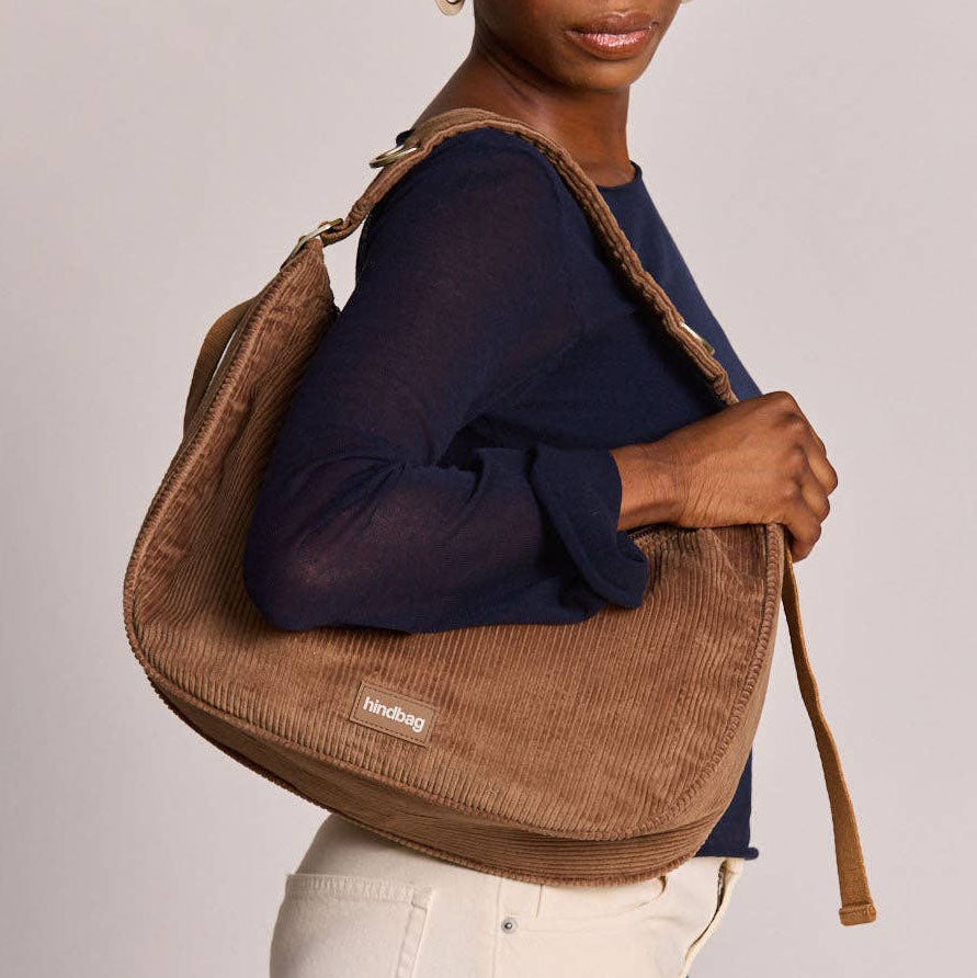 Bianca Schultertasche - samt macchiato