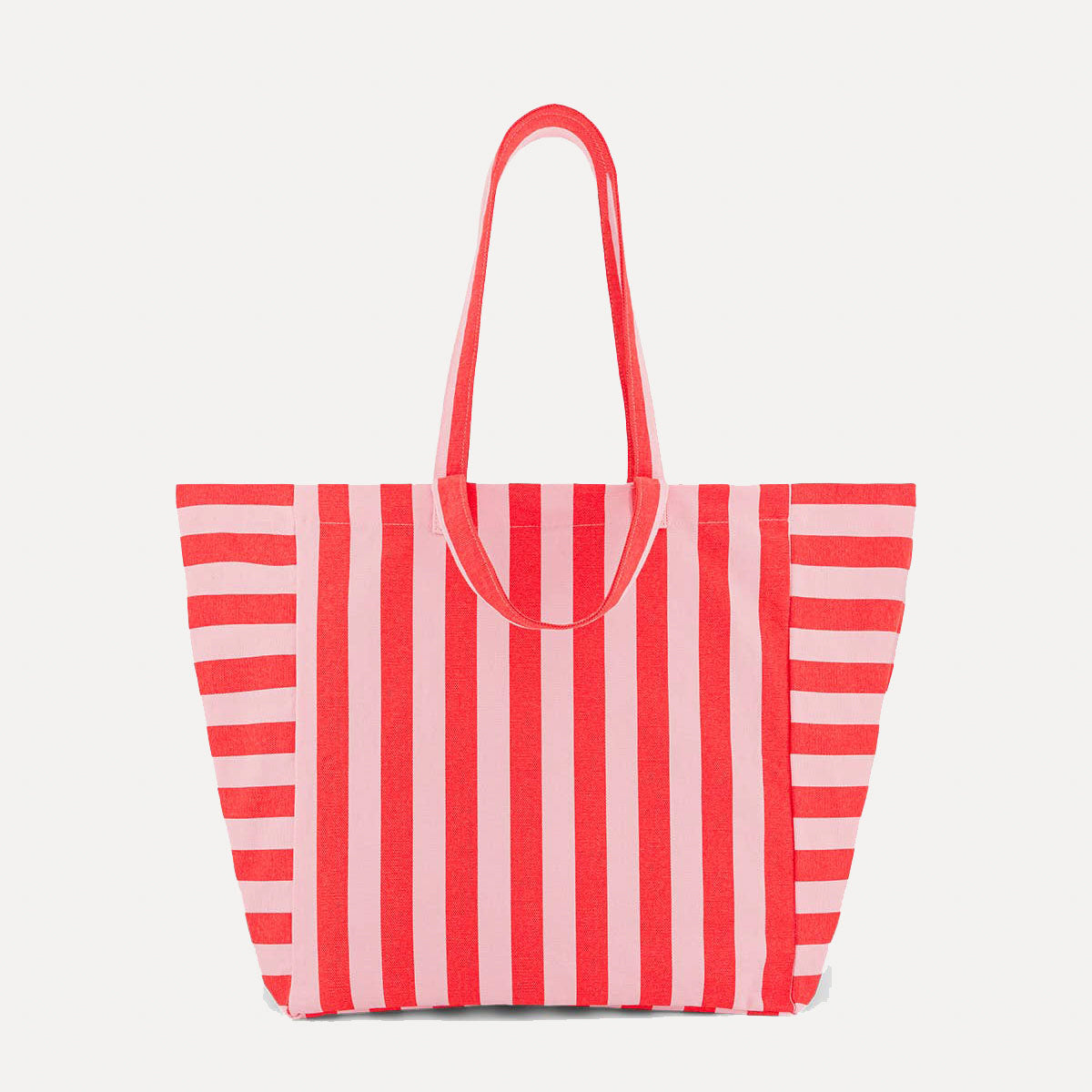 Shopper aus Baumwolle - Streifen rosa