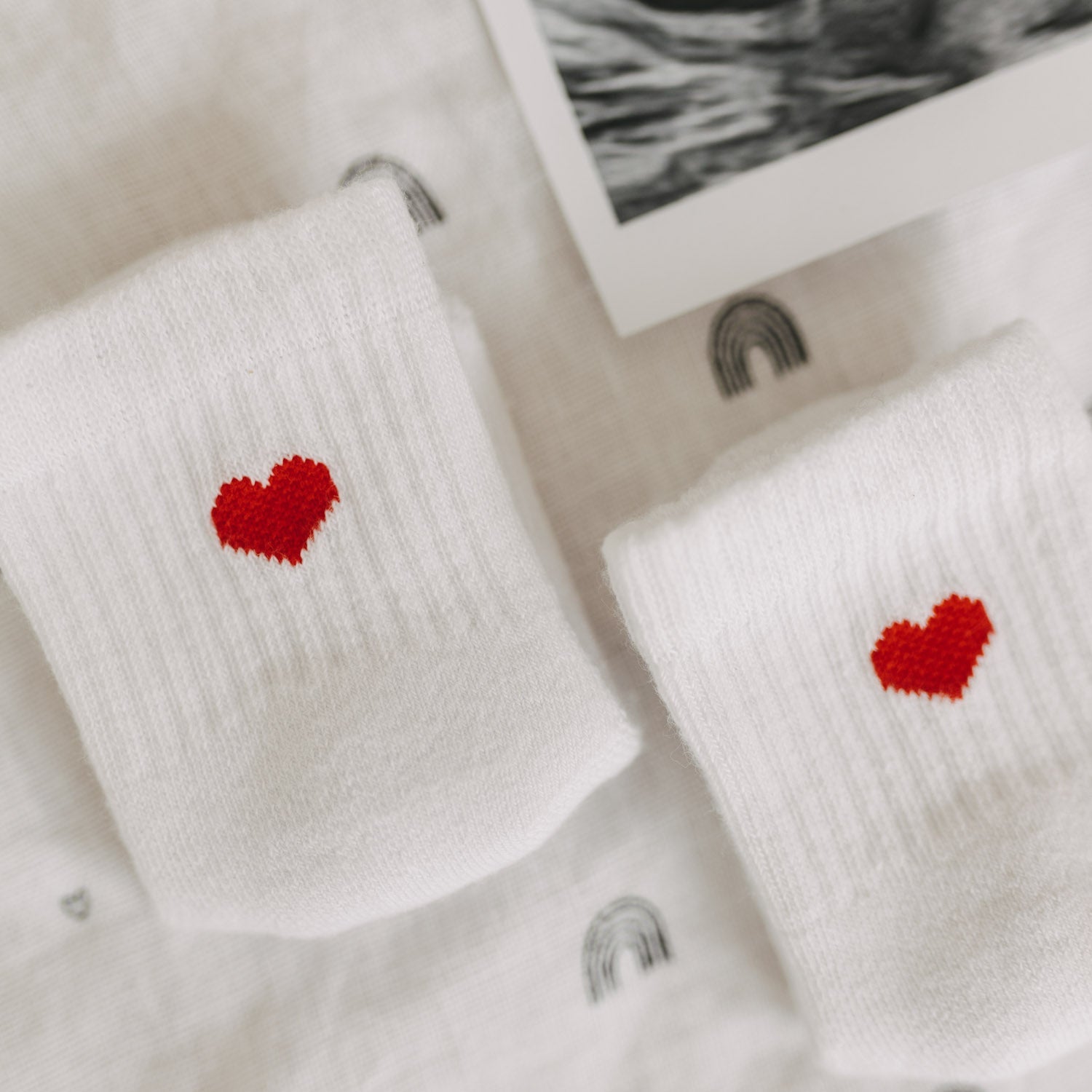 Babysocken Herz - rot
