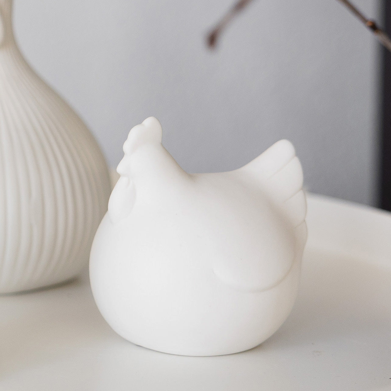 Osterdekoration Huhn Tilde - weiß