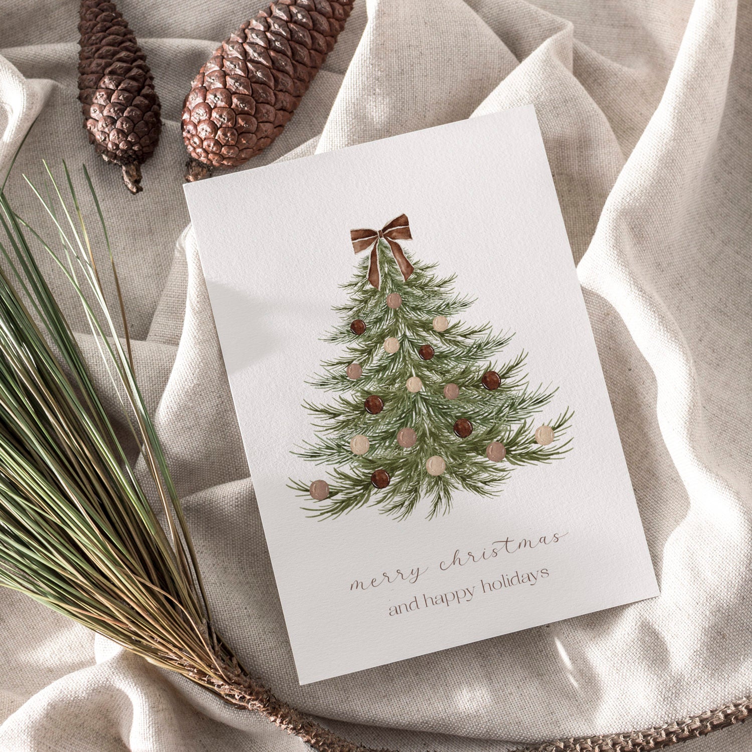 Weihnachtskarte auf Strukturpapier Baum A6