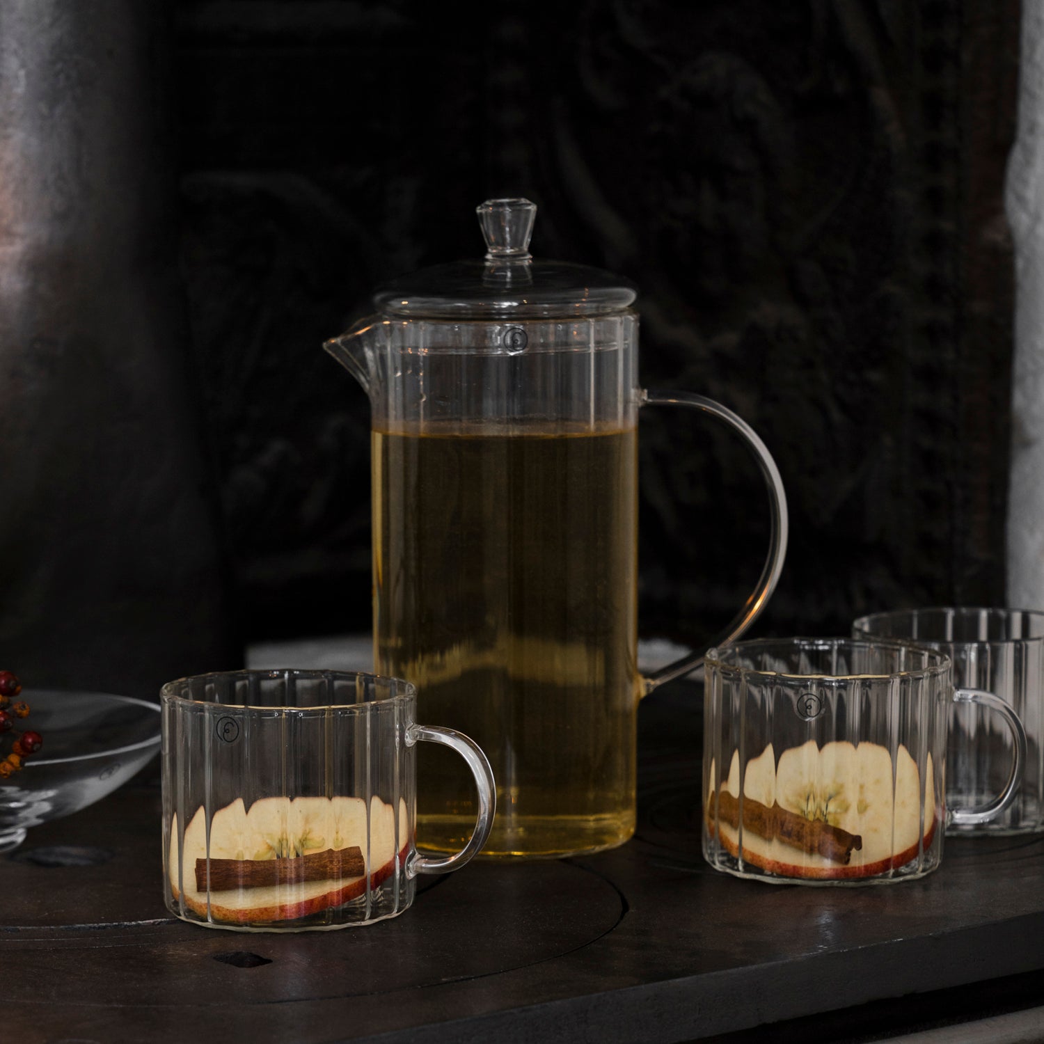 Glaskanne mit Deckel - riffle