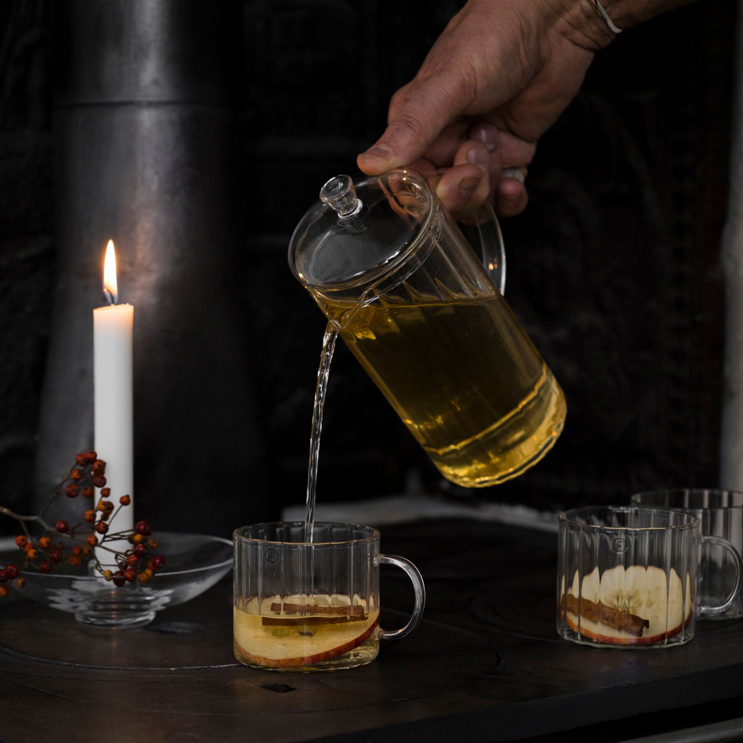 Glaskanne mit Deckel - riffle