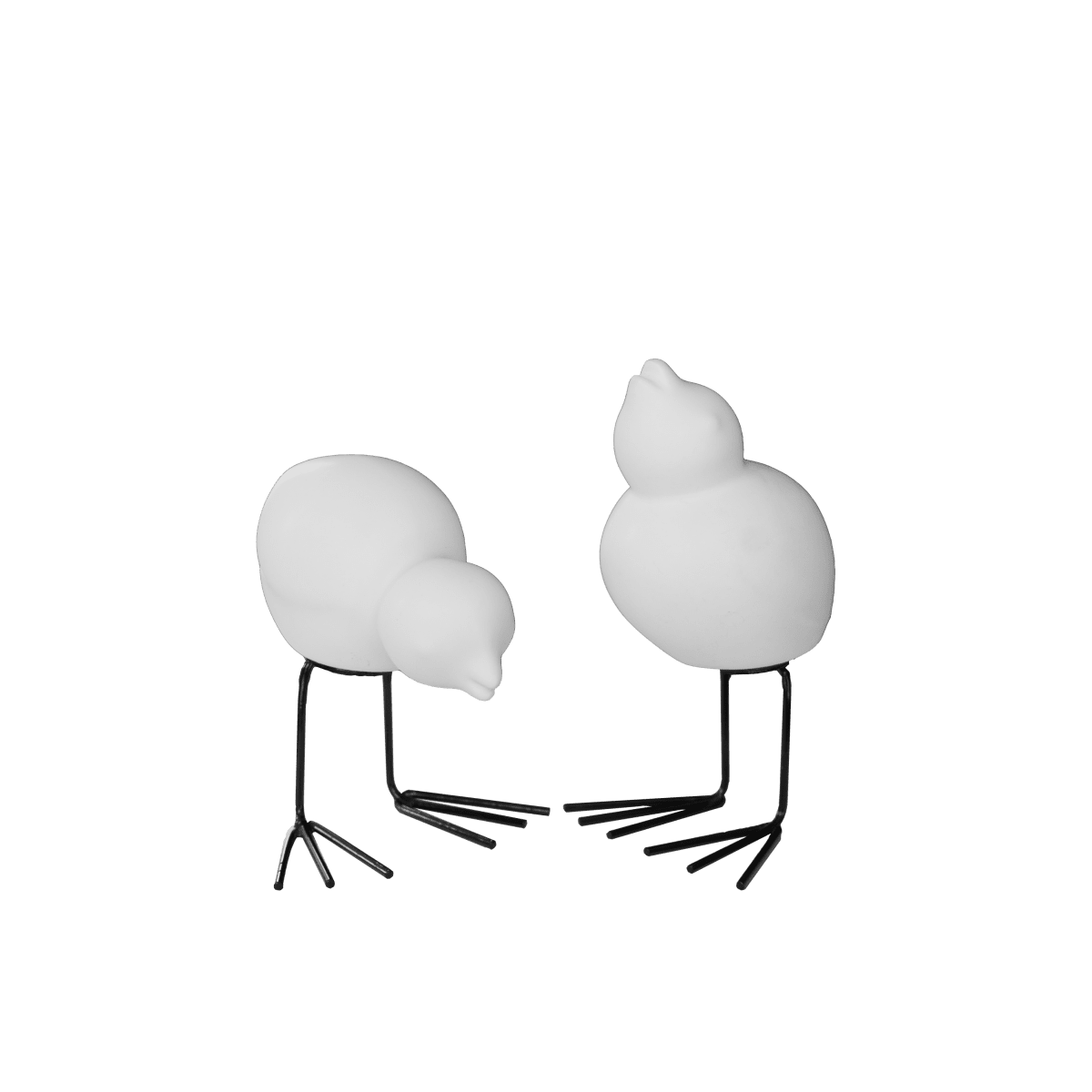 Swedish Birds Dekofiguren 2er Set - weiß