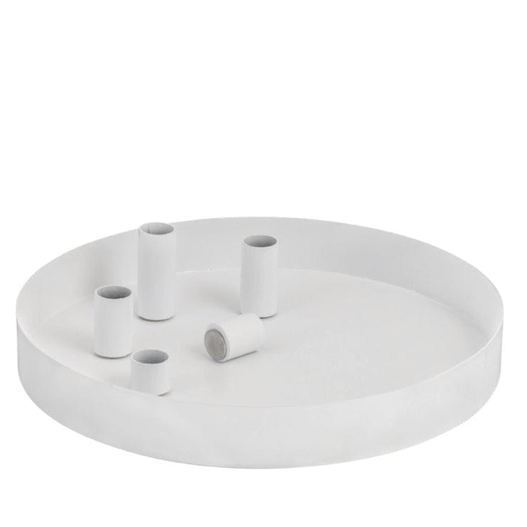 Tablett mit magnetischen Kerzenhaltern Sund weiß Storefactory