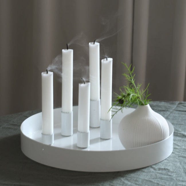 Tablett mit magnetischen Kerzenhaltern Sund weiß Storefactory