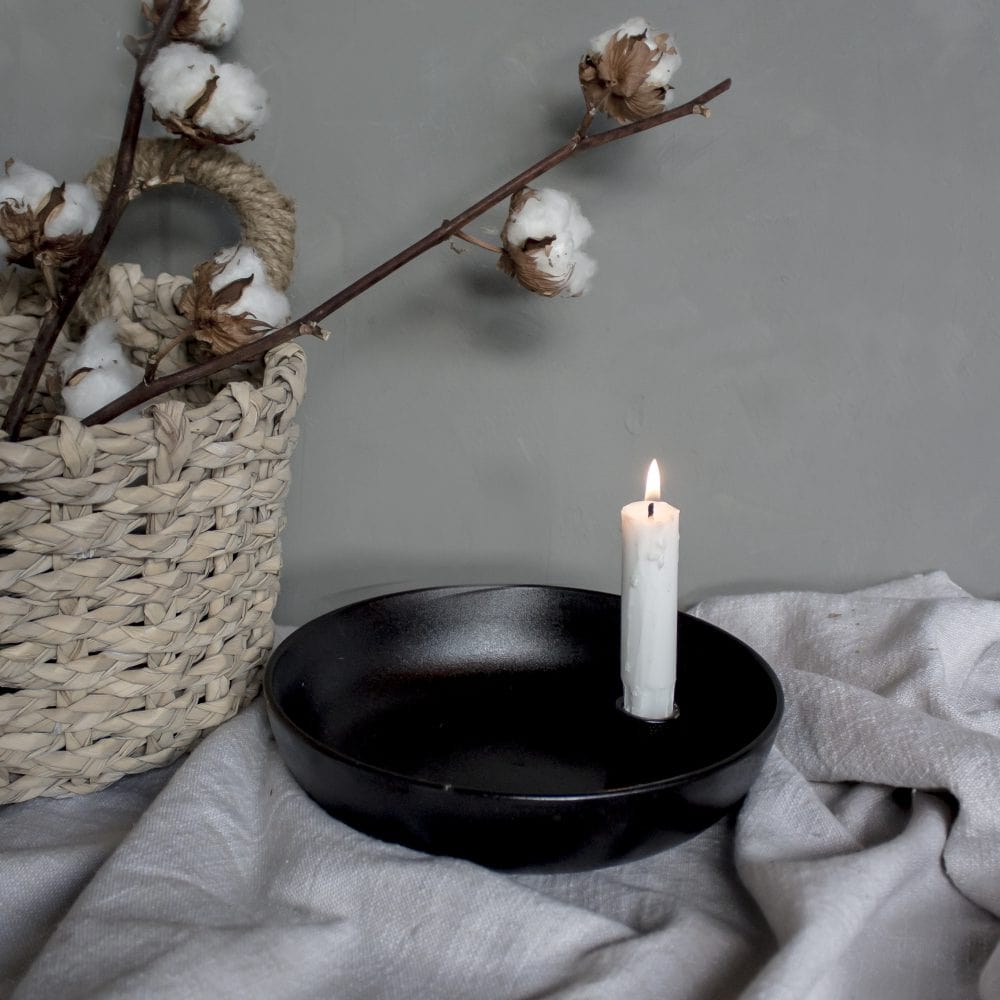 Lidatorp Kerzenhalter schwarz Storefactory Kerzenschale Swedisches Design Skandi Wohnen Scandi Living Lidatorp Kerzenständer