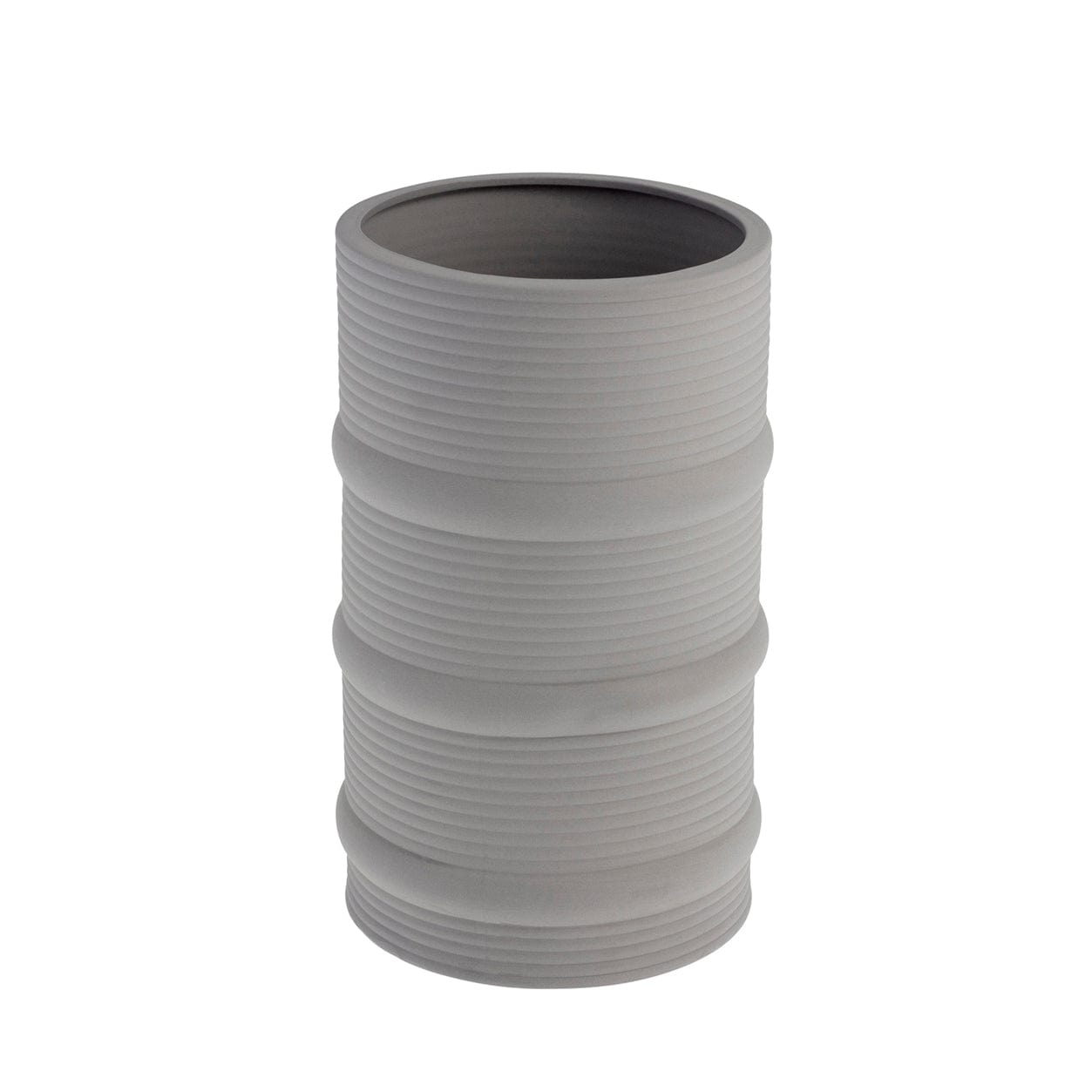Vase Arby mit Rillen hellgrau Storefactory Skandi Design