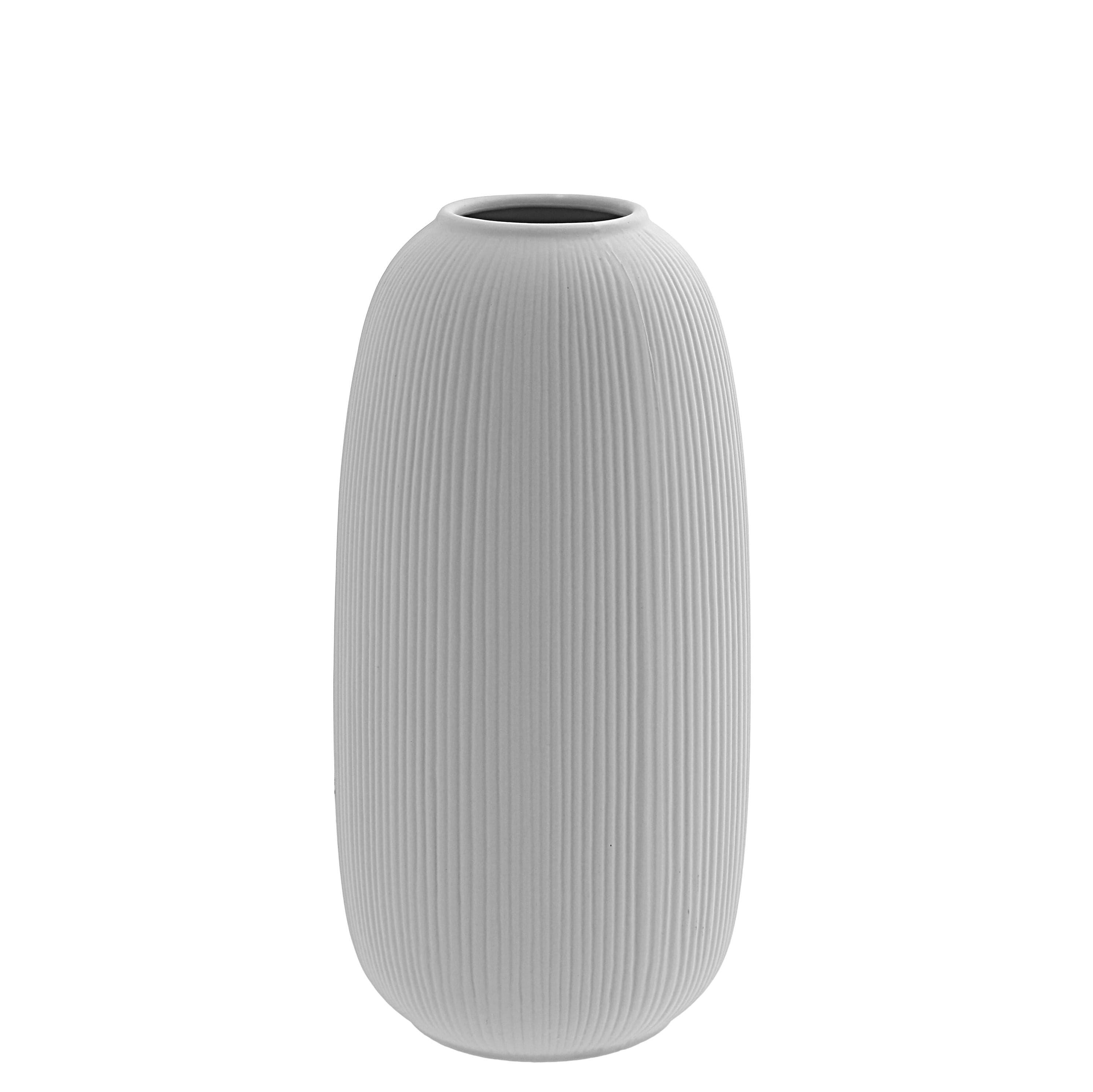 Vase Aby hellgrau rund mit Rillen Skandi Storefactory