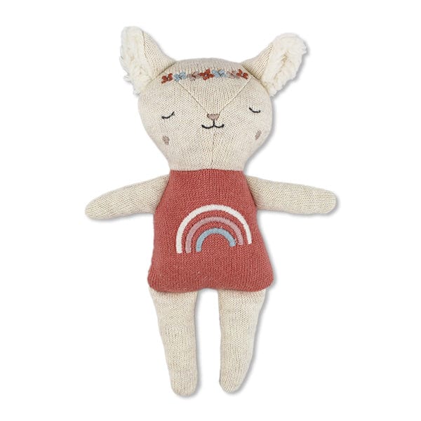 Babyrassel Lamm mit Regenbogenshirt - rose