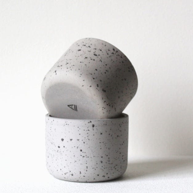 FUNDAMENT Becher 130ml - grau gesprenkelt