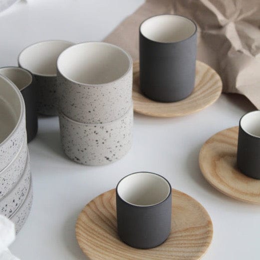 FUNDAMENT Becher 130ml - grau gesprenkelt