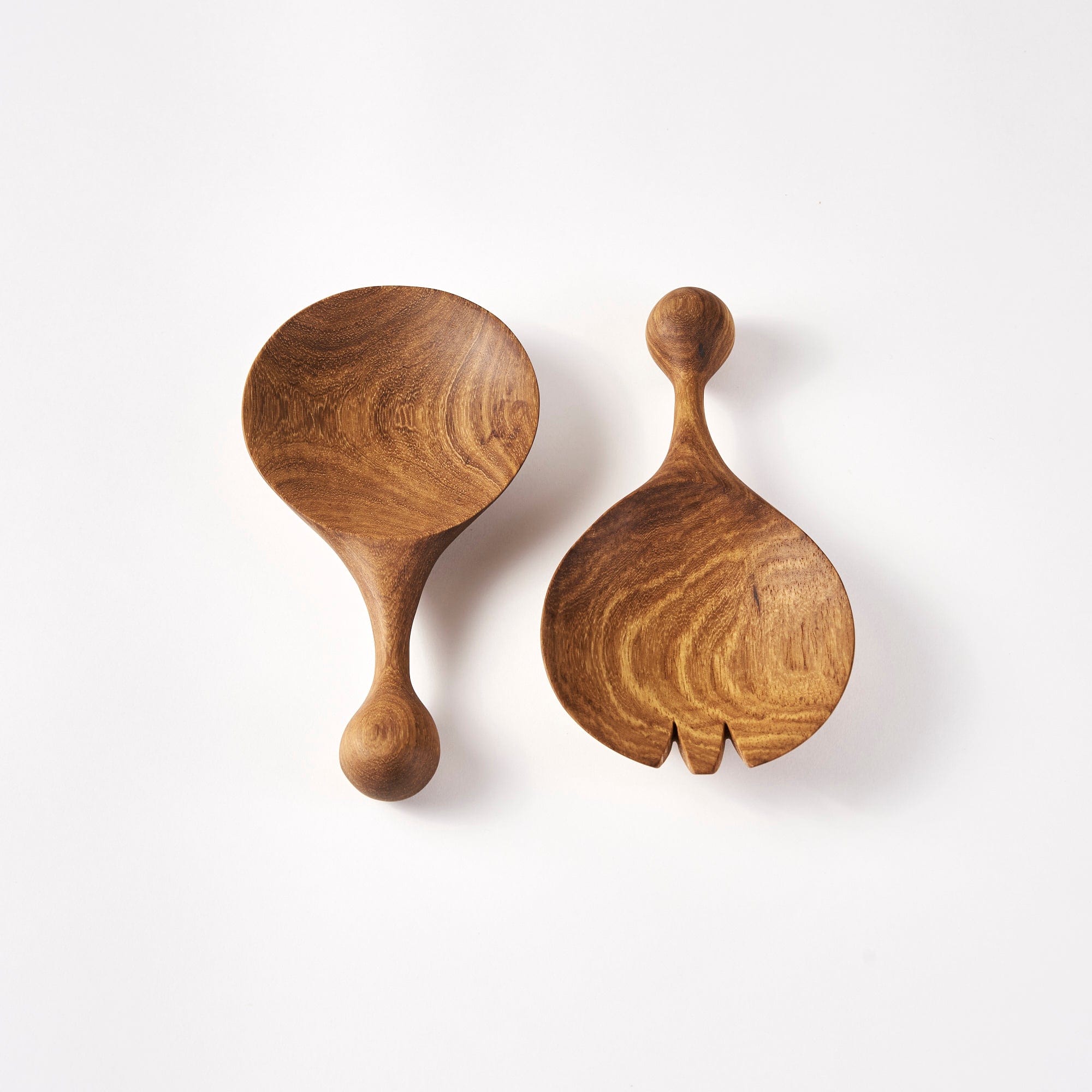 Salatbesteck aus Kiaat