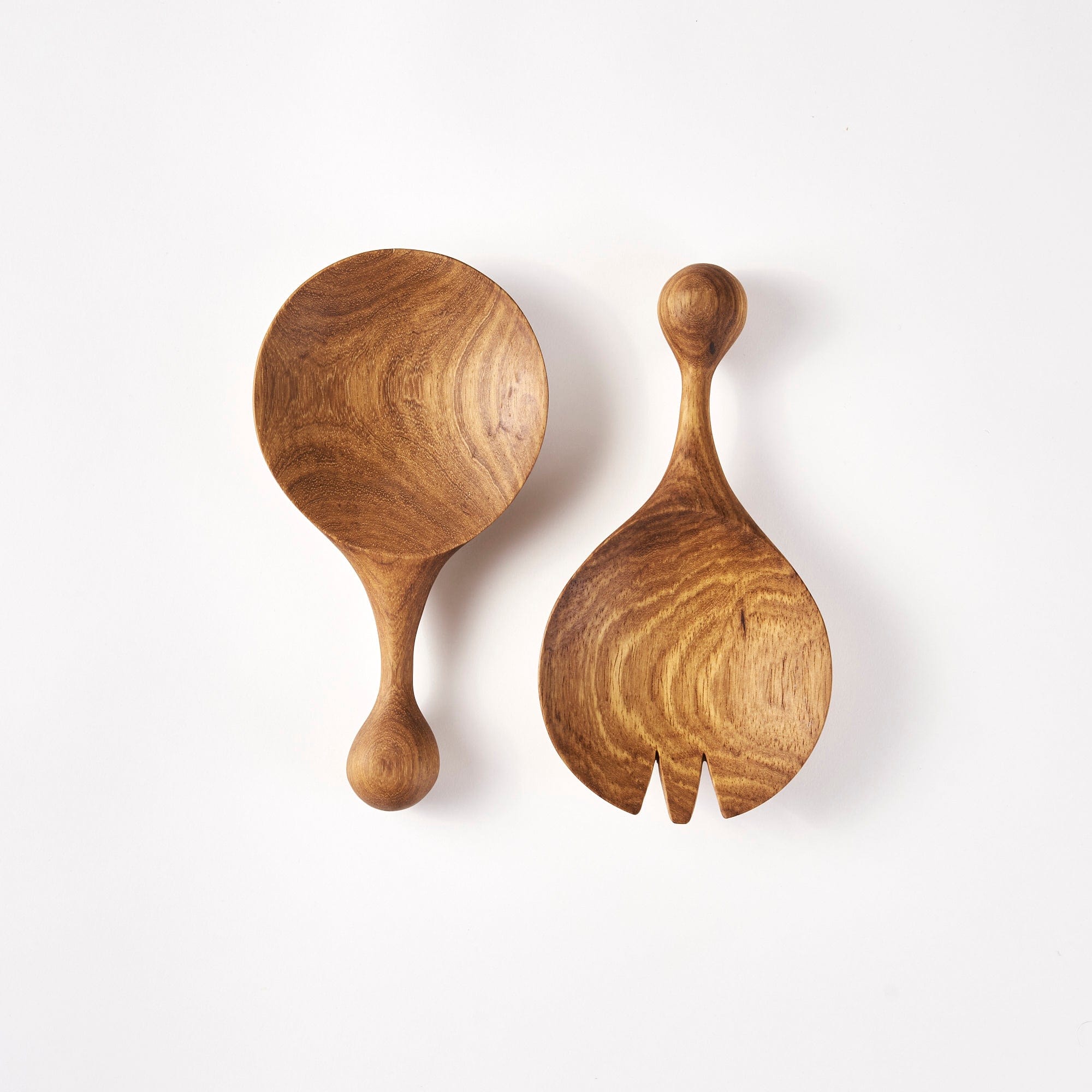 Salatbesteck aus Kiaat