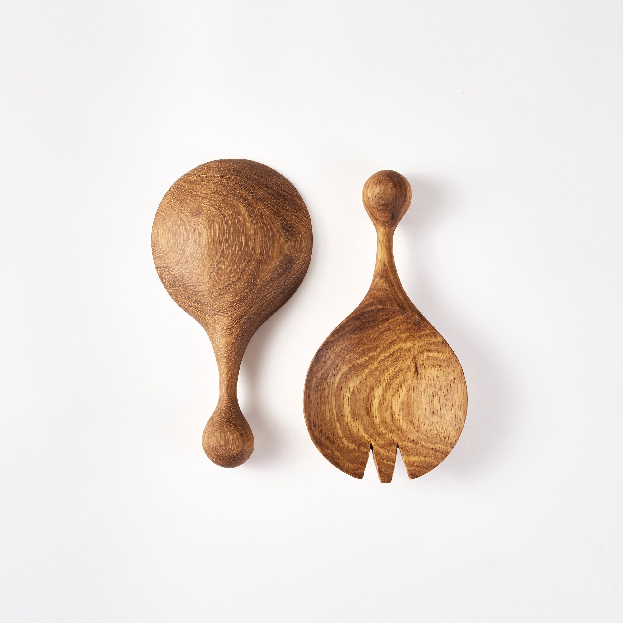 Salatbesteck aus Kiaat