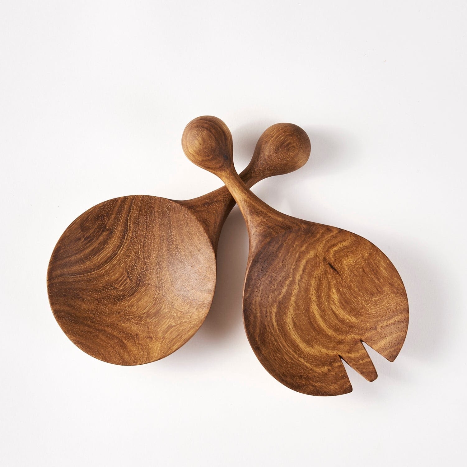 Salatbesteck aus Kiaat