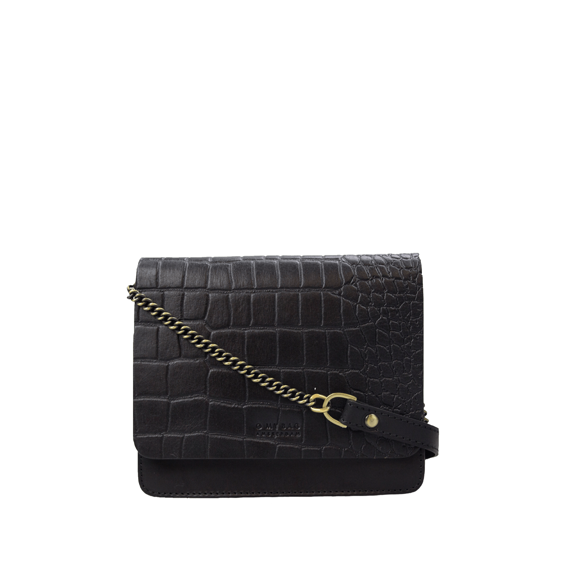 Audrey Mini Tasche - Croco Schwarz