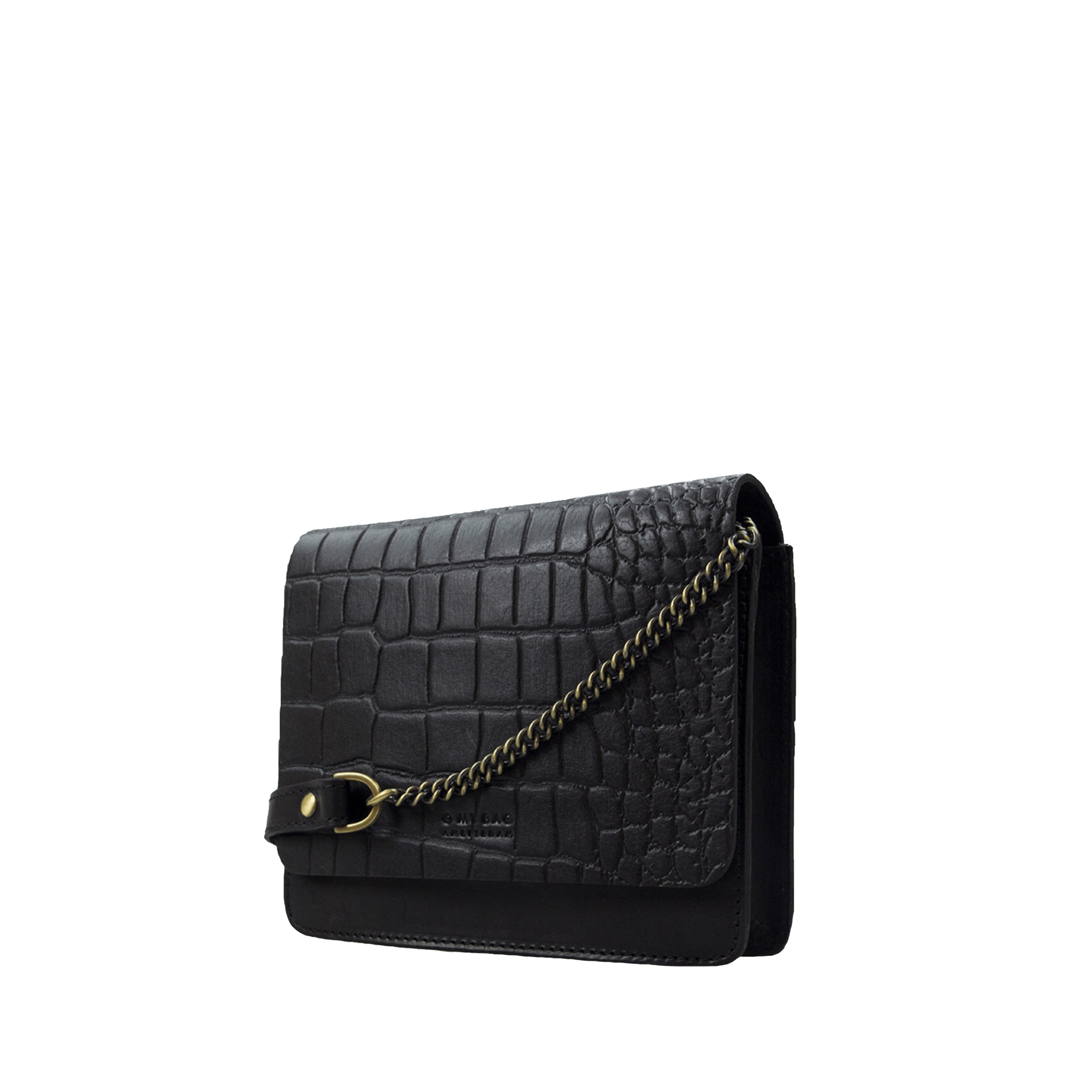 Audrey Mini Tasche - Croco Schwarz
