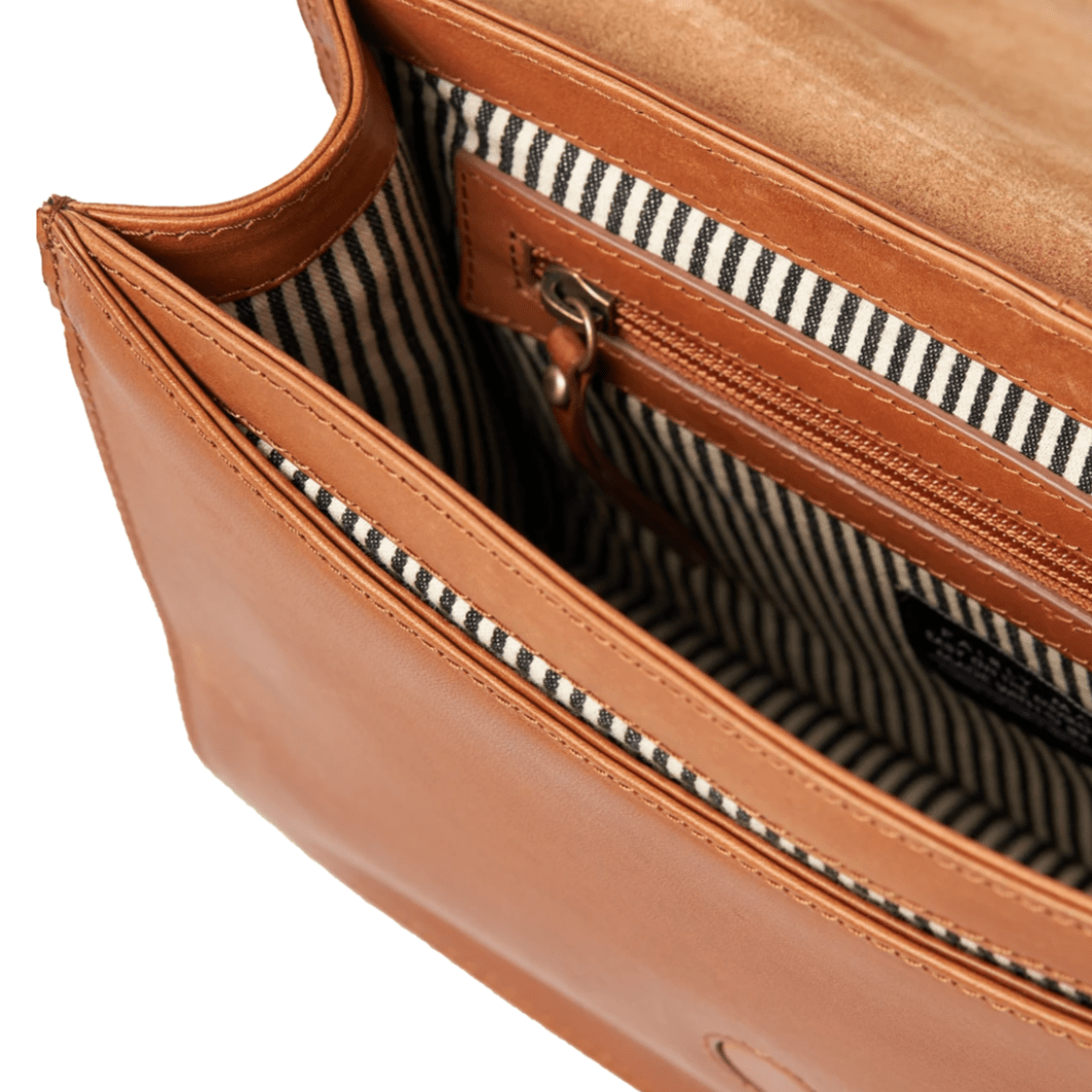 Audrey Mini Tasche - Leder Cognac mit 2 Straps