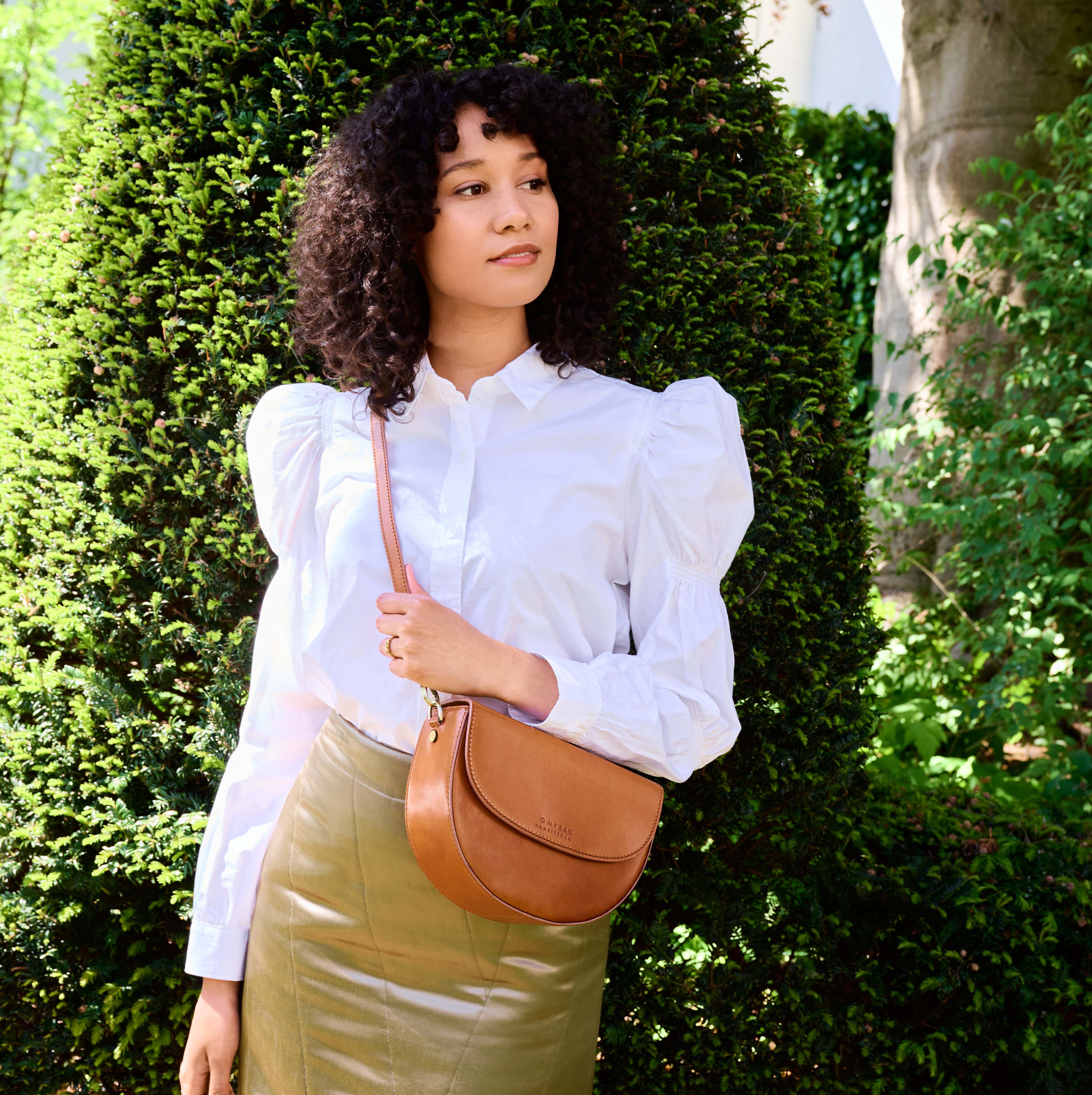 Ava Tasche - Leder Cognac mit 2 Straps