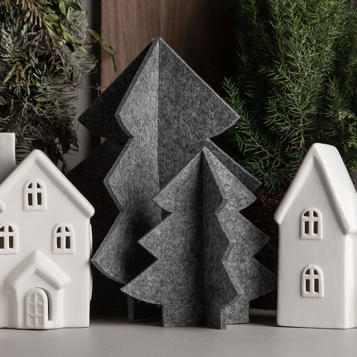 Weihnachtsbaum aus Filz Granfors - grau