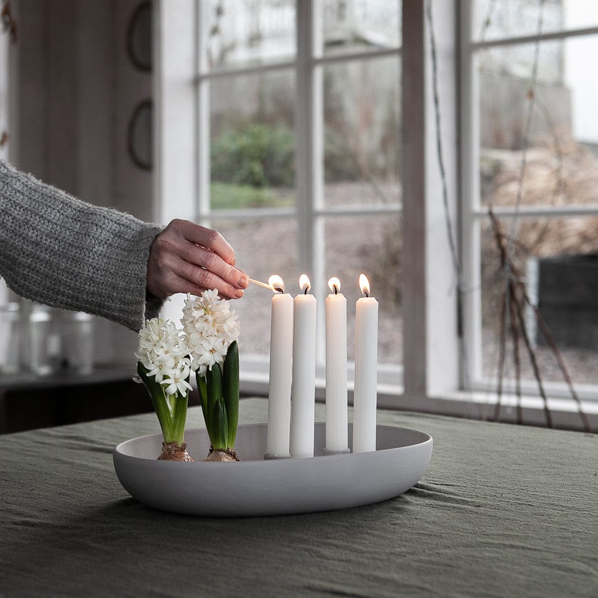 Kerzenhalter Gullholmen - hellgrau