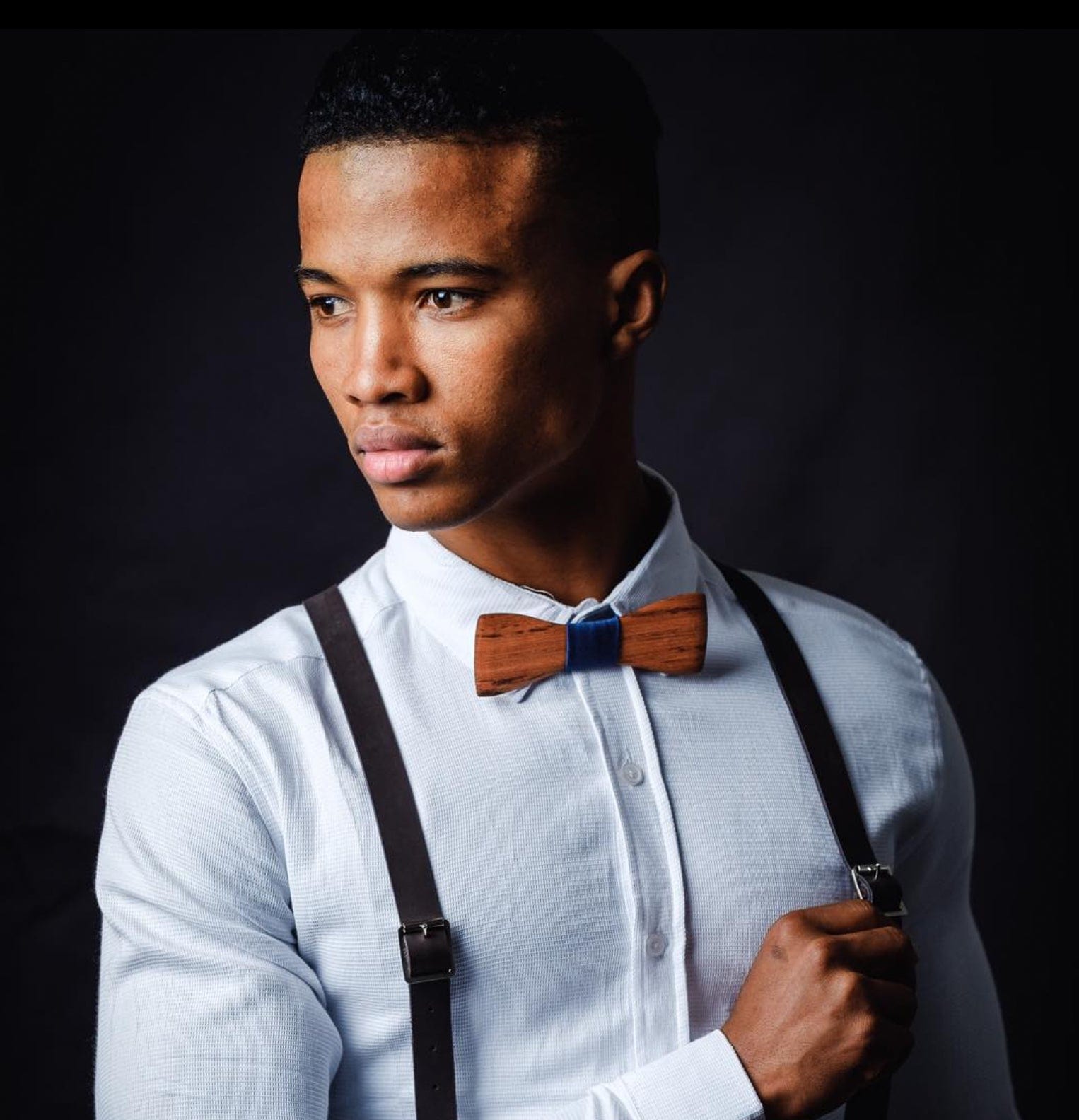 Hosenträger aus Leder - schwarz