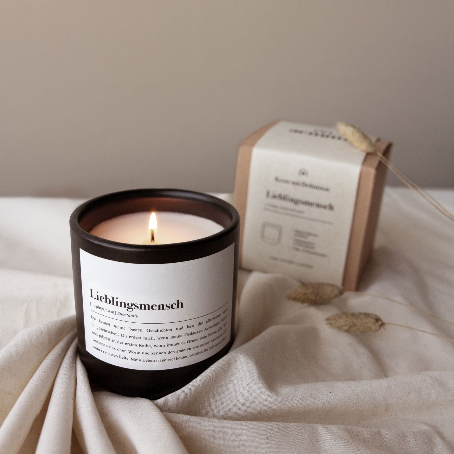 Soja-Wachs Kerze ohne Duft - Lieblingsmensch