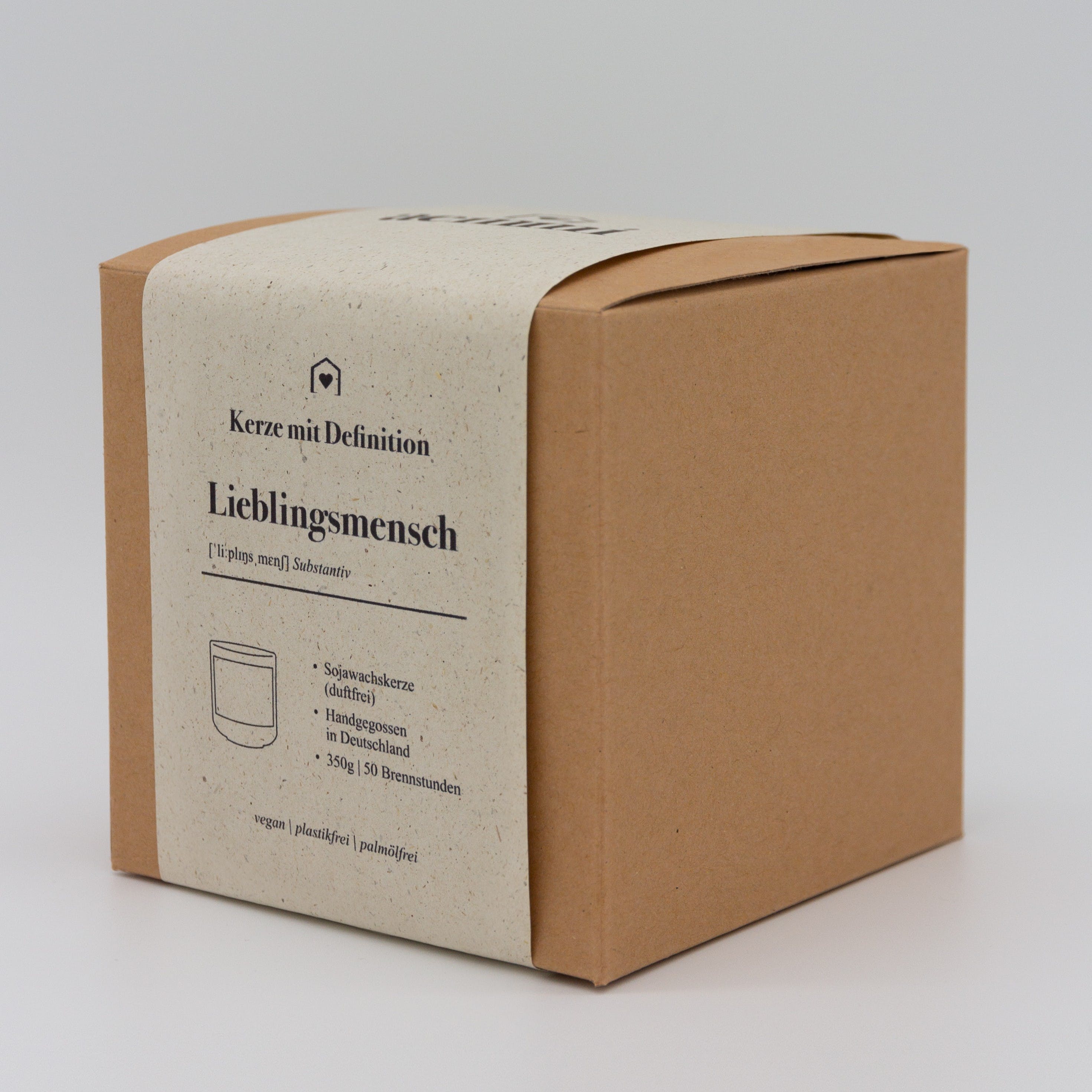 Soja-Wachs Kerze ohne Duft - Lieblingsmensch