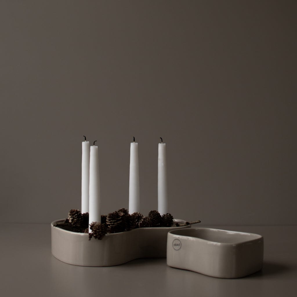 Kerzenhalter Adventskranz von DBKD in beige glänzend