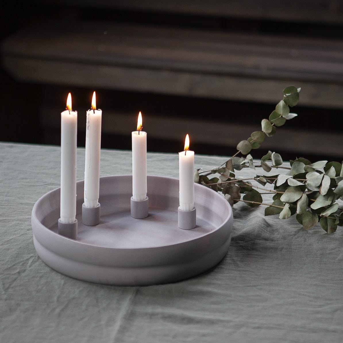 Kerzenhalter Kvistholmen - hellgrau