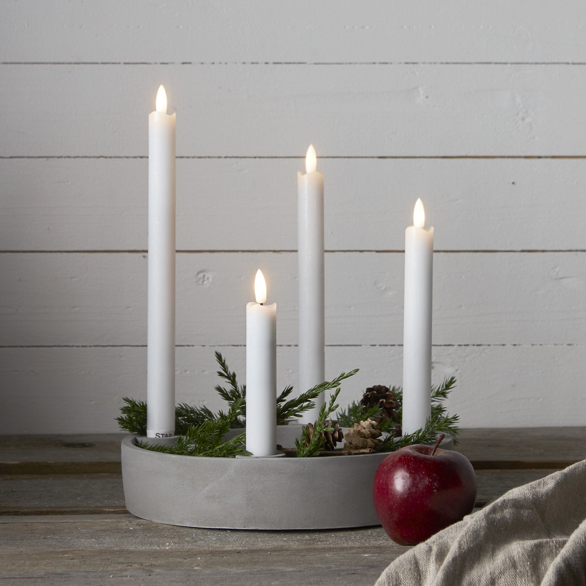 LED-Kerze Stabkerzen 4er Pack versch. Größen - weiß