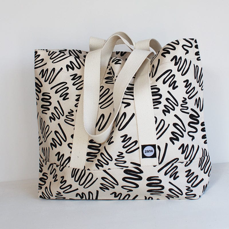 Große Tasche Alltag mit Muster Canvas Baumwolle