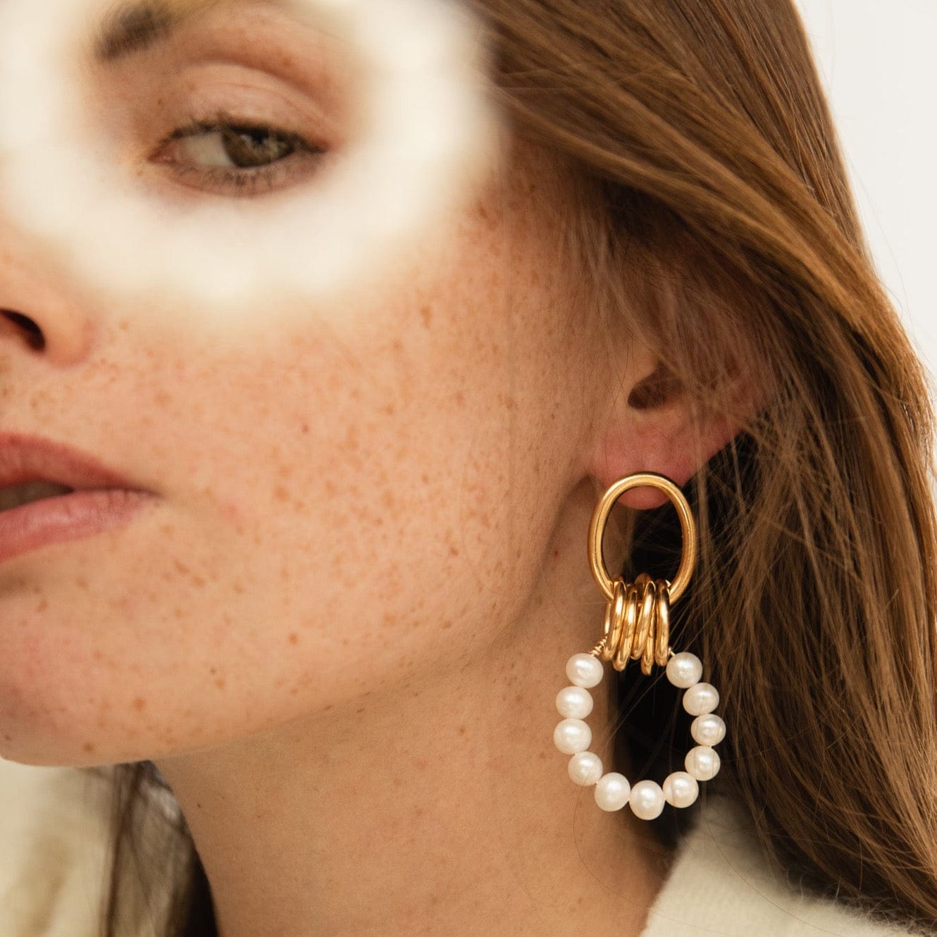 Ohrringe Rita pearl - gold