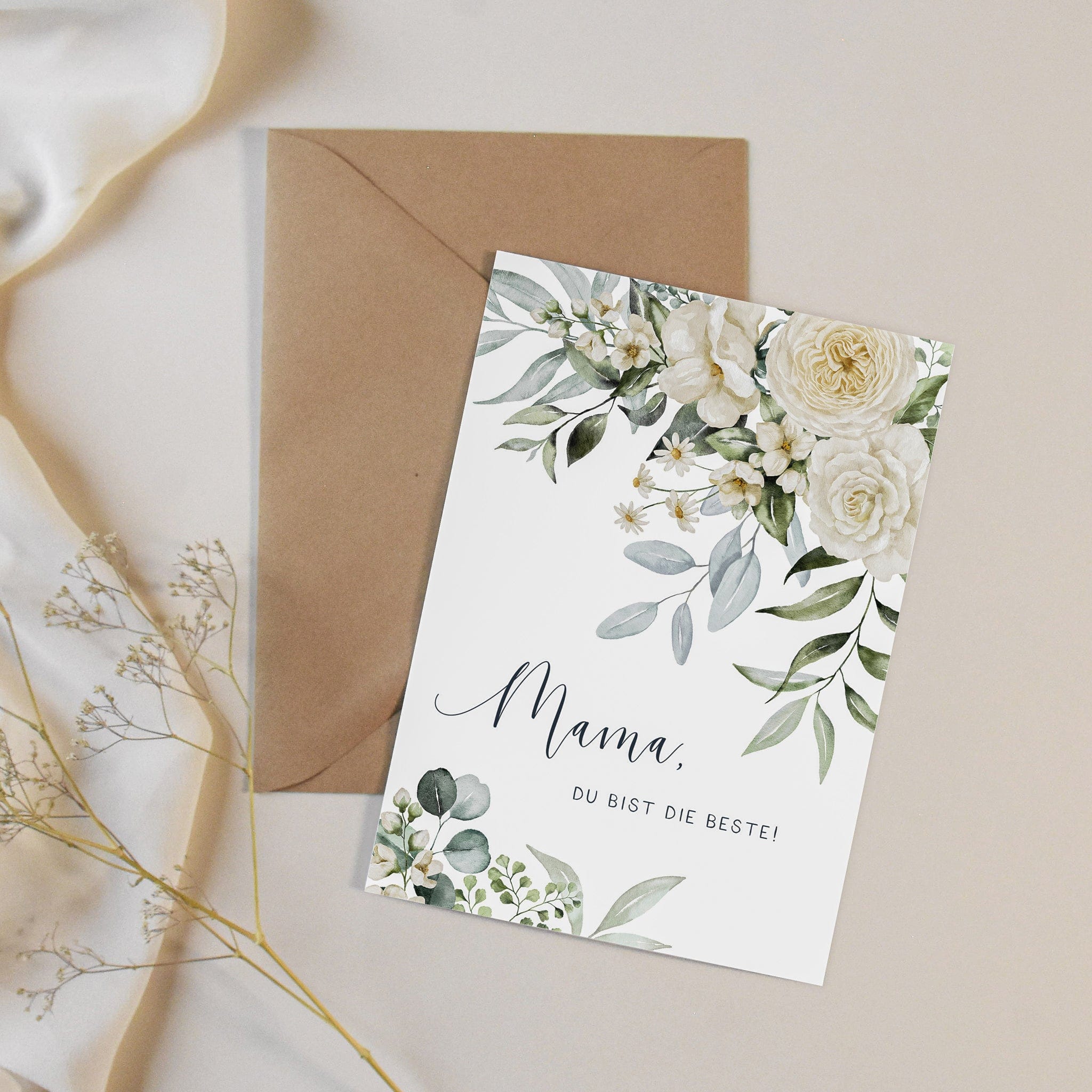 Grußkarte Muttertag - Mama du bist die beste