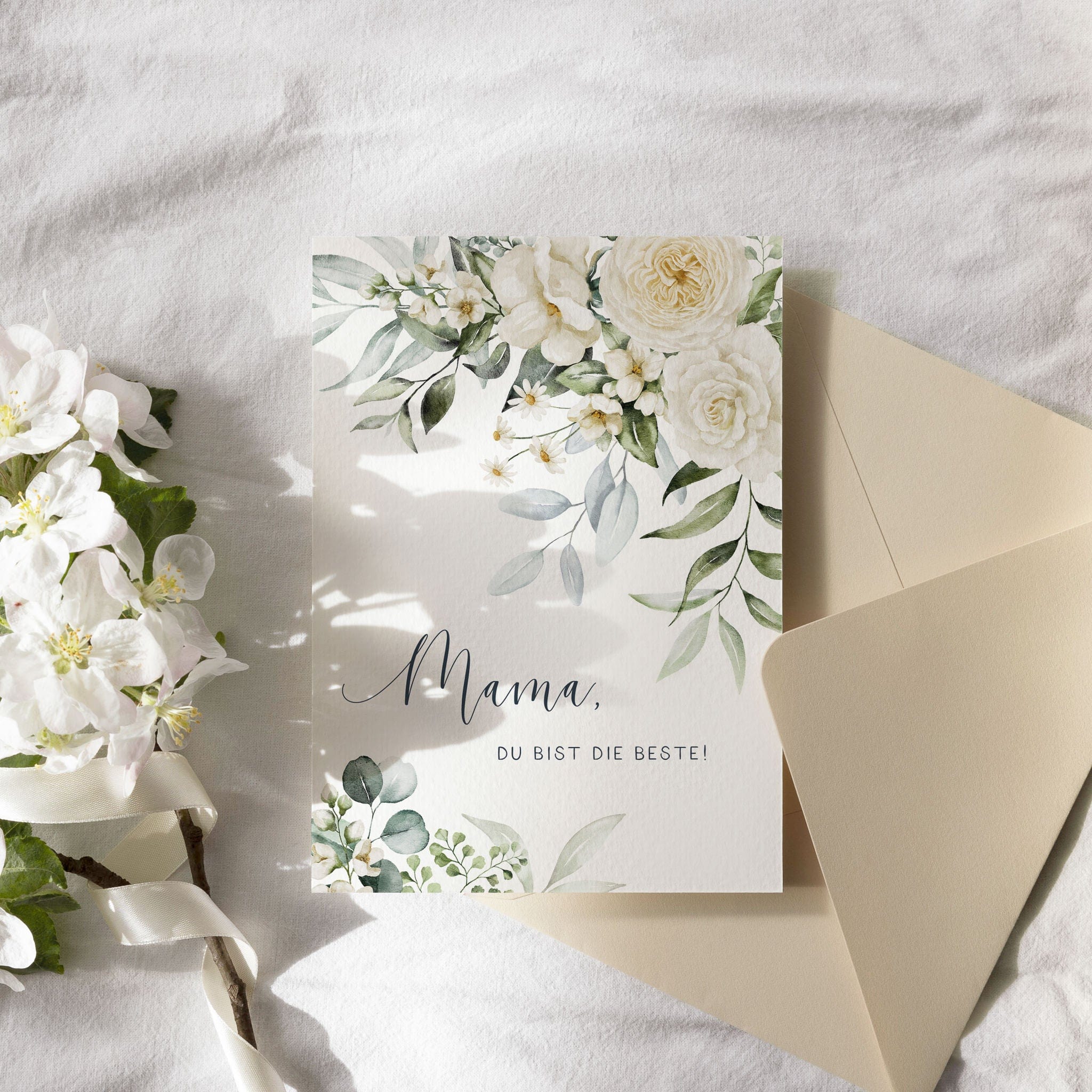 Grußkarte Muttertag - Mama du bist die beste