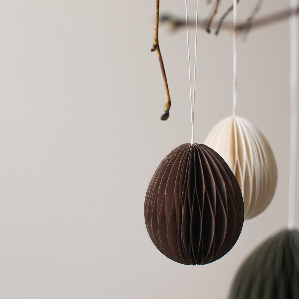 Ovoid Osterei aus Papier - braun