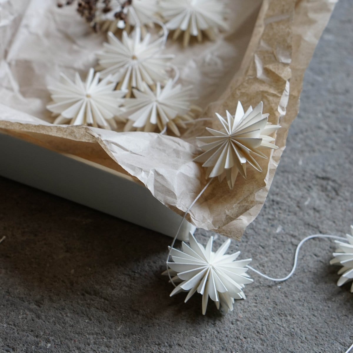 Papiergirlande Flake Schneeflocken