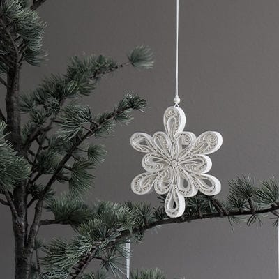 Papieranhänger Schneeflocke Light - weiß