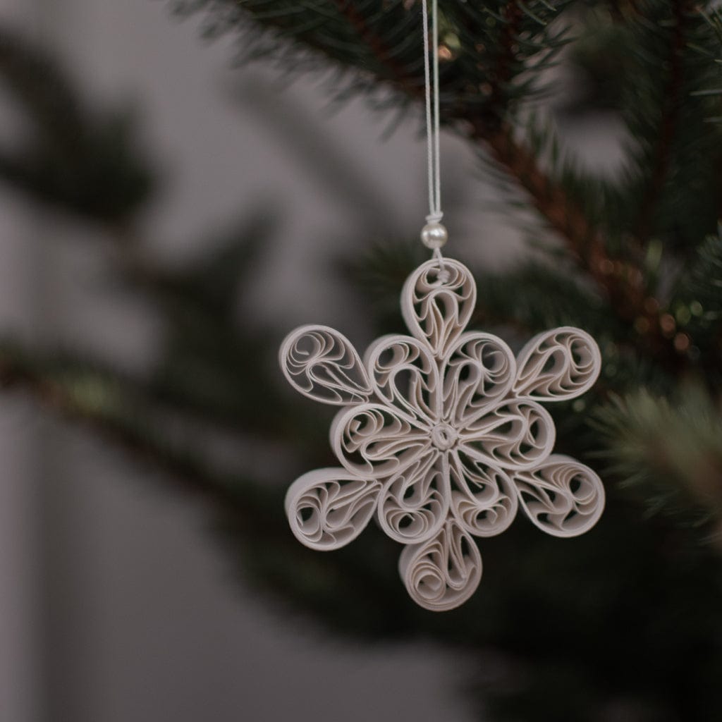 Papieranhänger Schneeflocke Light - weiß