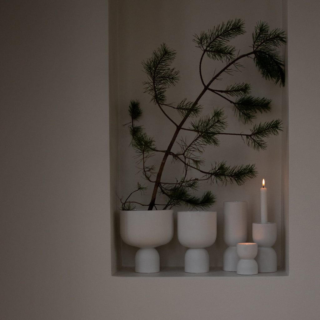 Teelichthalter Post - weiß